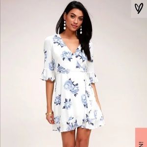 Lulus Pretty Peony Wrap Dress